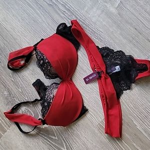 Gorgeous Red and Black Bra and Panty